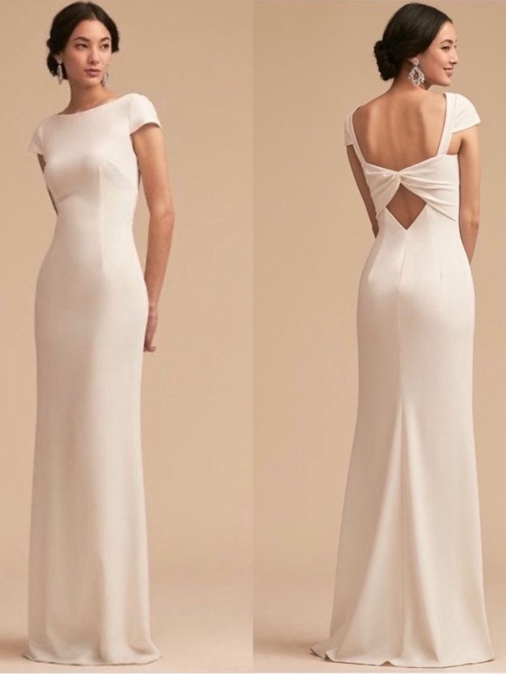 NWT Katie May Madison Wedding Gown High Neck Keyhole Cap Sleeve Bridal Dress